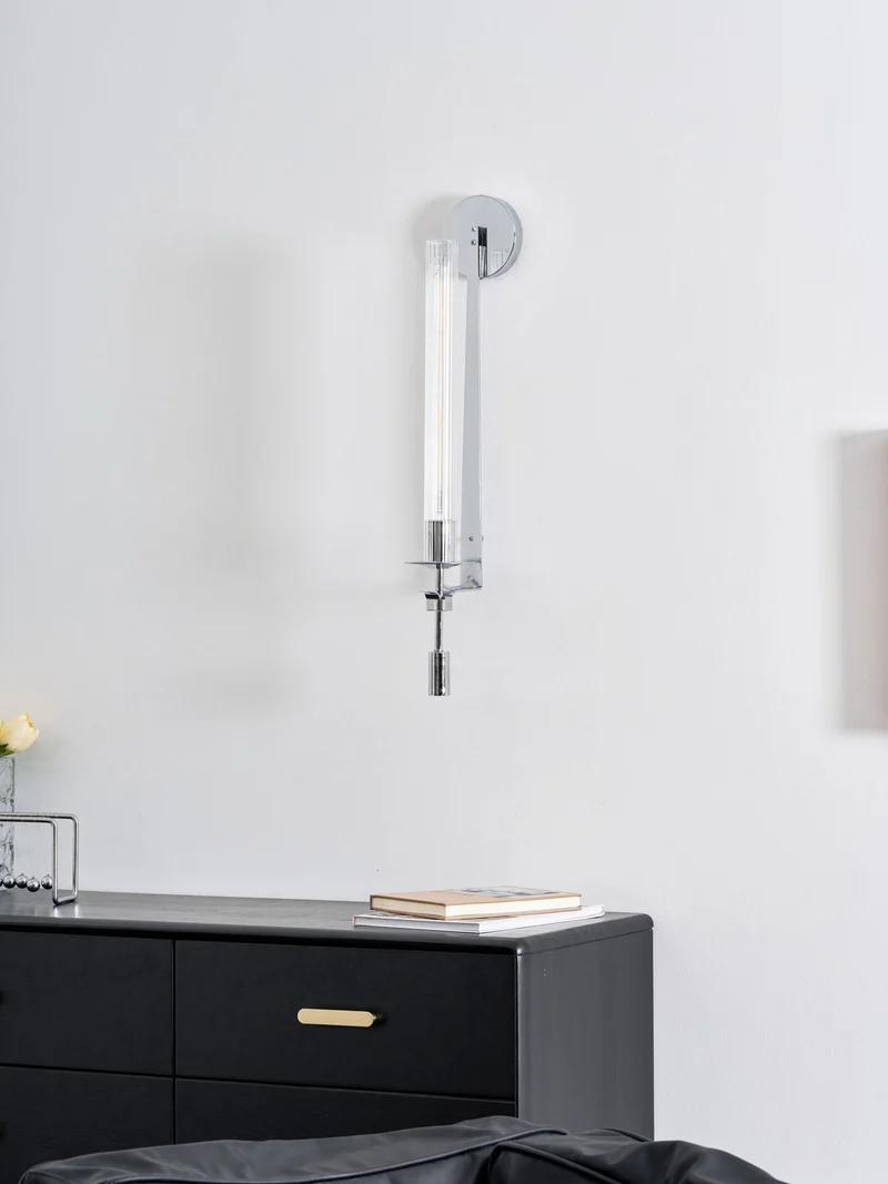 Klassieke Messing Wandlamp met Geribbeld Glas – 1940s Franse Stijl Cilinderlamp voor Gang Woonkamer Slaapkamer – E26 E27 Fitting – Enkel en Dubbel Lichtpunt | Sansoti