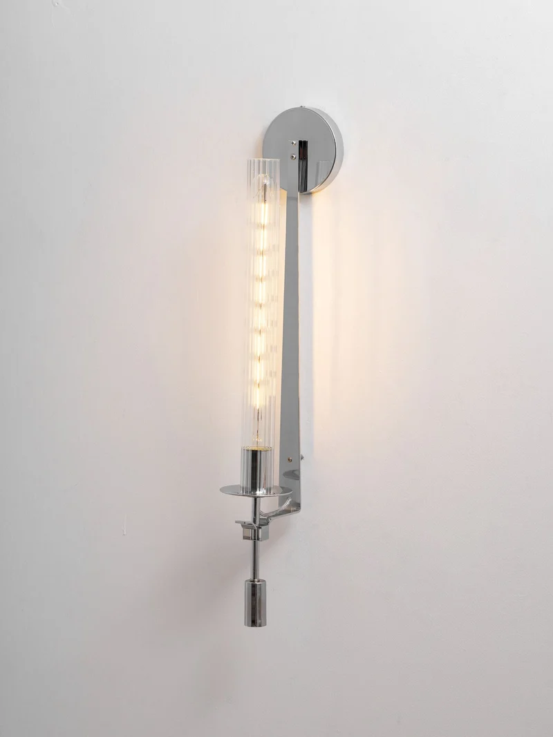 Klassieke Messing Wandlamp met Geribbeld Glas – 1940s Franse Stijl Cilinderlamp voor Gang Woonkamer Slaapkamer – E26 E27 Fitting – Enkel en Dubbel Lichtpunt | Sansoti
