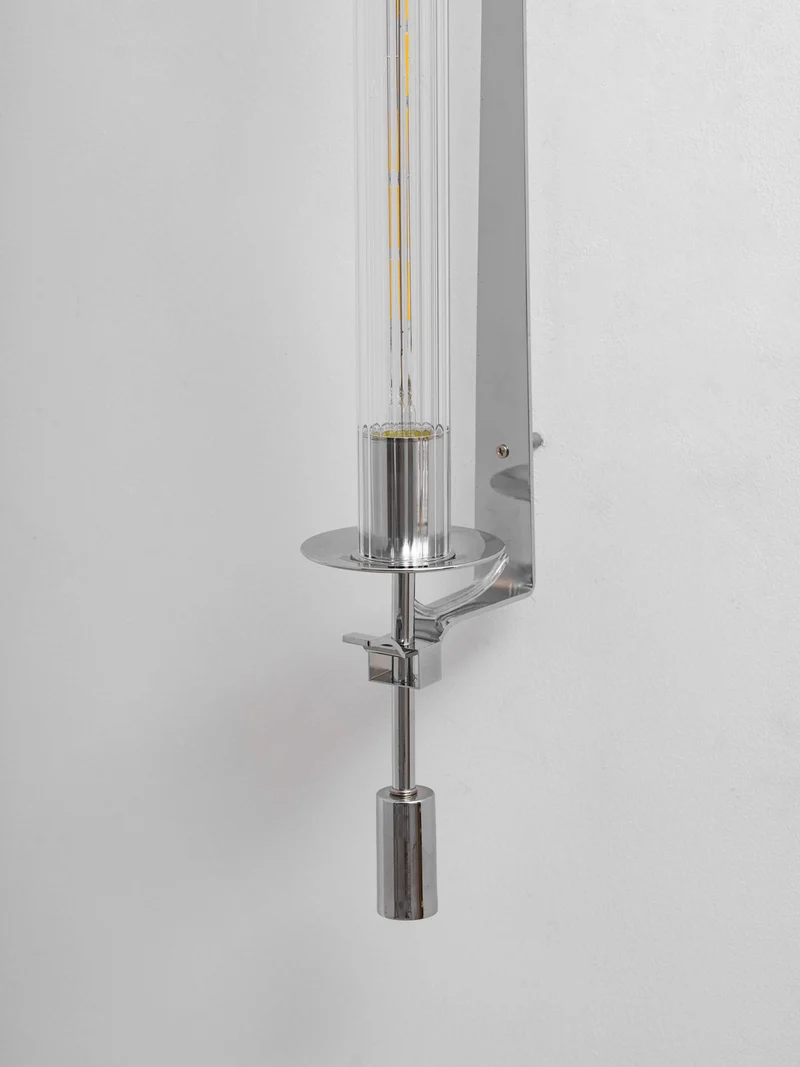 Klassieke Messing Wandlamp met Geribbeld Glas – 1940s Franse Stijl Cilinderlamp voor Gang Woonkamer Slaapkamer – E26 E27 Fitting – Enkel en Dubbel Lichtpunt | Sansoti