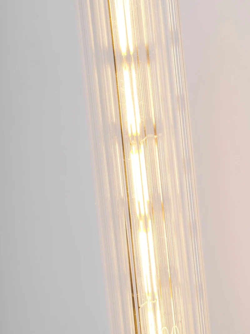 Klassieke Messing Wandlamp met Geribbeld Glas – 1940s Franse Stijl Cilinderlamp voor Gang Woonkamer Slaapkamer – E26 E27 Fitting – Enkel en Dubbel Lichtpunt | Sansoti