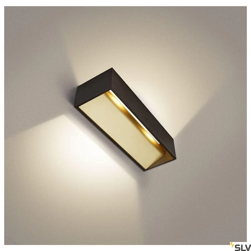Logs In L Wandlampe Triac Schwarz, Gold 3000K