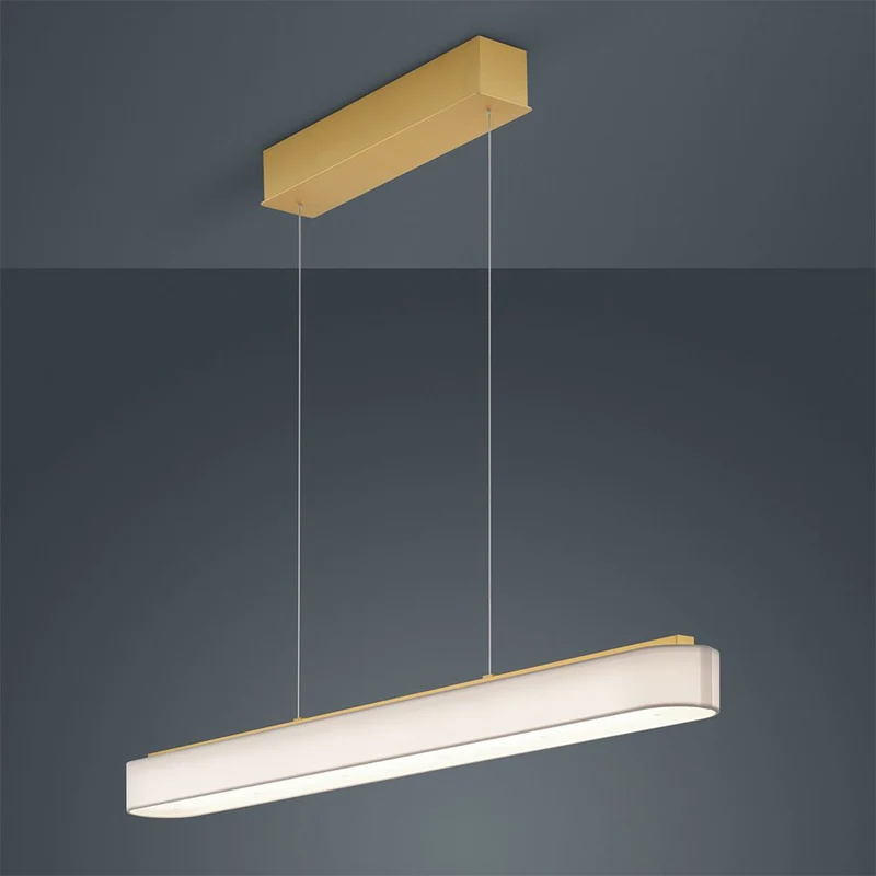 LED Pendelleuchte Boki Messing, Weiß