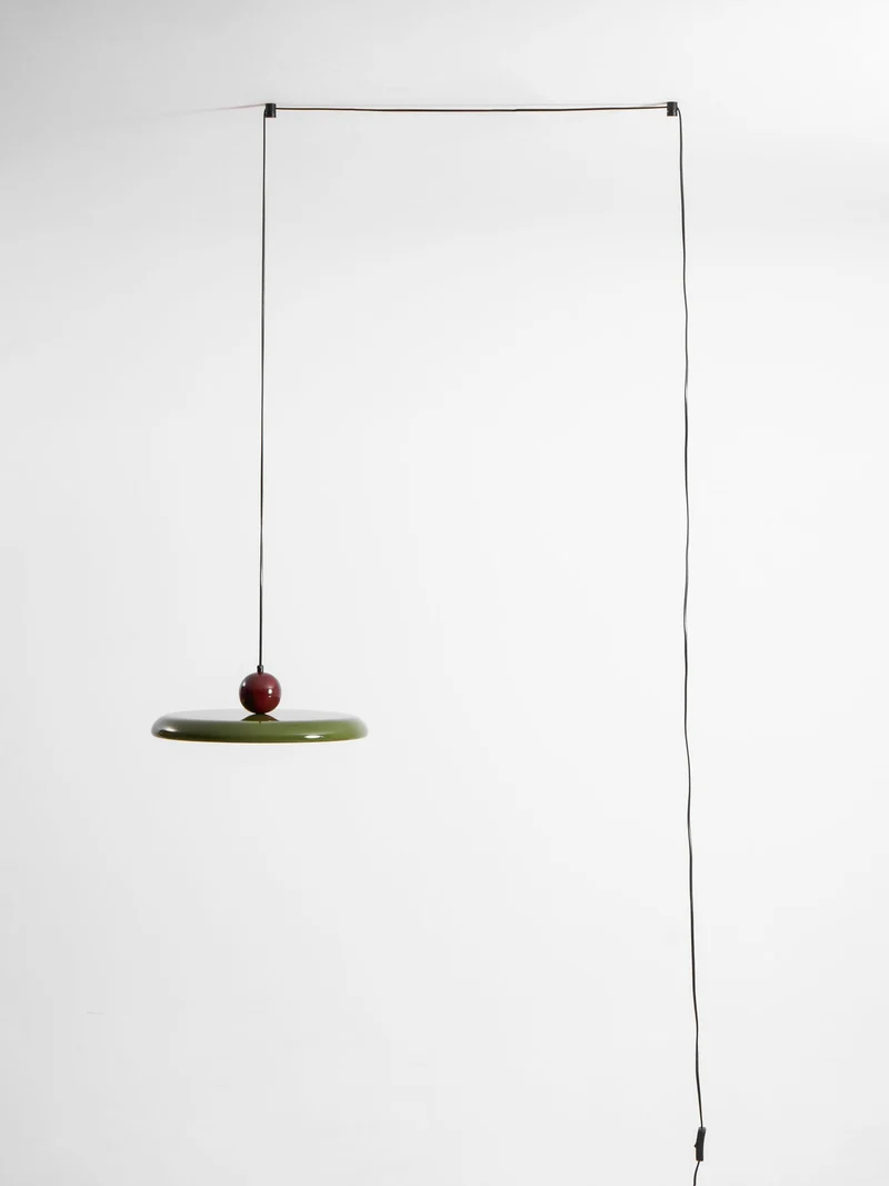 Hangende Plafondlamp Rond Stralend Disc Design Dimbaar 3 Kleuren 450cm Kabel Scandinavisch Interieur Rood Groen Beige | Sansoti