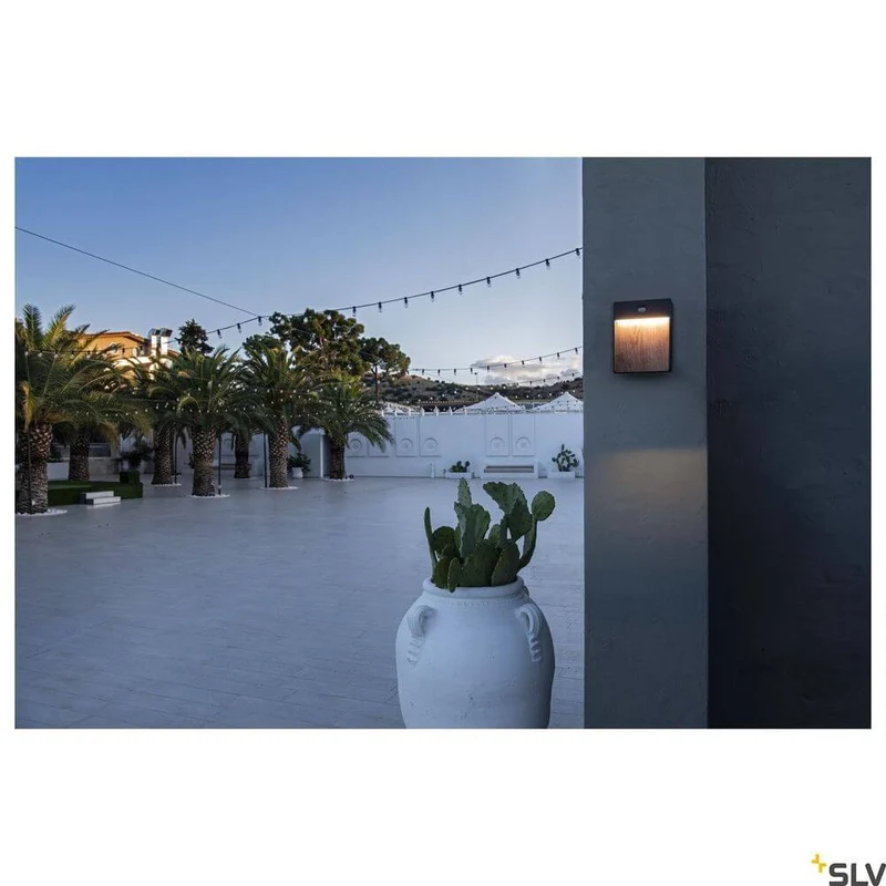 Flatt Sensor LED Outdoor-Wandlampe 3000K Anthrazit, Braun