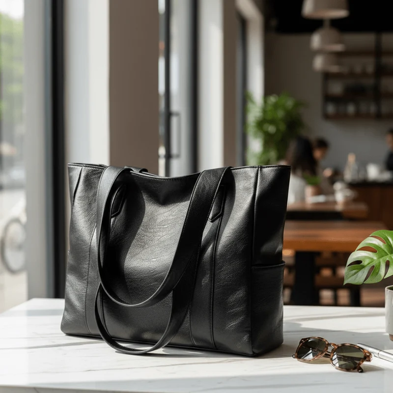Leren Dames Schoudertas Retro Vintage met Gladde Oppervlak en Verstelbare Riem – Stijlvolle Handtas voor Werk en Dagelijks Gebruik | Sansoti