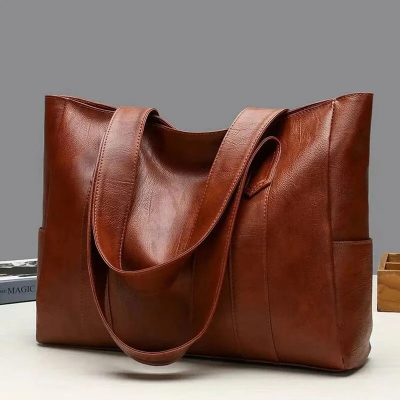Leren Dames Schoudertas Retro Vintage met Gladde Oppervlak en Verstelbare Riem – Stijlvolle Handtas voor Werk en Dagelijks Gebruik | Sansoti