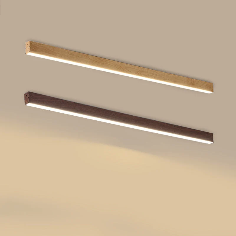 Gang Plafondlamp Hout Langwerpig 60cm 100cm 120cm Ingebouwde LED Lijnlamp Aluminium Hal | Sansoti