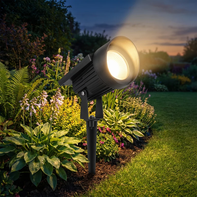Solar Grondspot LED Gazon en Borders IP65 Warmwit Verstelbare Zoomlens Draadloos Tuinpad | Sansoti