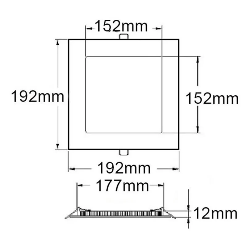 LED Einbaupanel 19 x 19cm flach eckig silber Dimmbar 15W Neutralweiß
