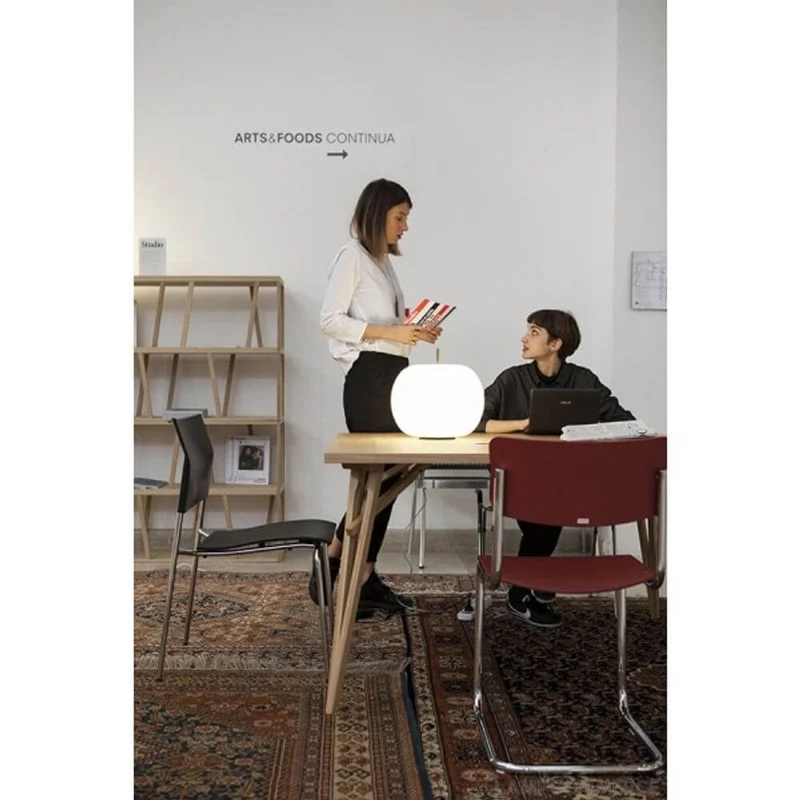Kundalini Opalglas Tischlampe Kushi Ø33cm Dimmbar