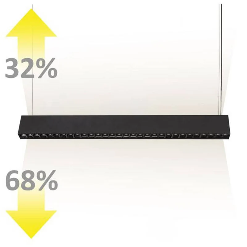 LED Hängeleuchte Up+Down Raster 2900lm schwarz UGR<6 3000K Dimmbar