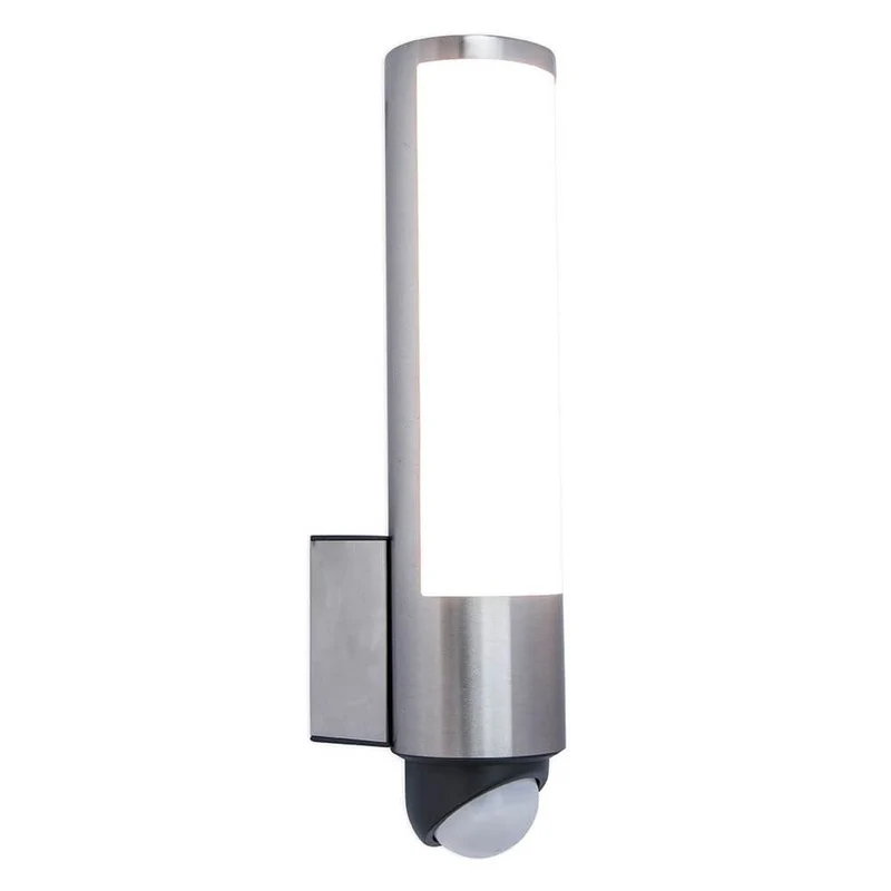 LED Außenwandleuchte Leda mit Sensor IP44 Edelstahl
