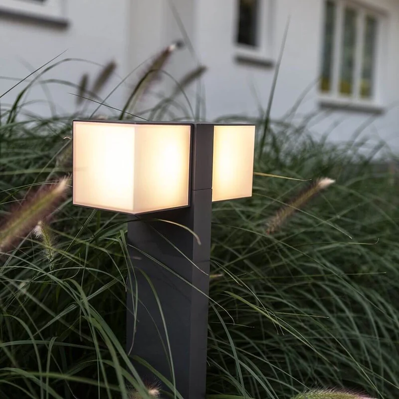 LED Wegeleuchte Cuba mit drehbaren Köpfen IP44 75cm Anthrazit