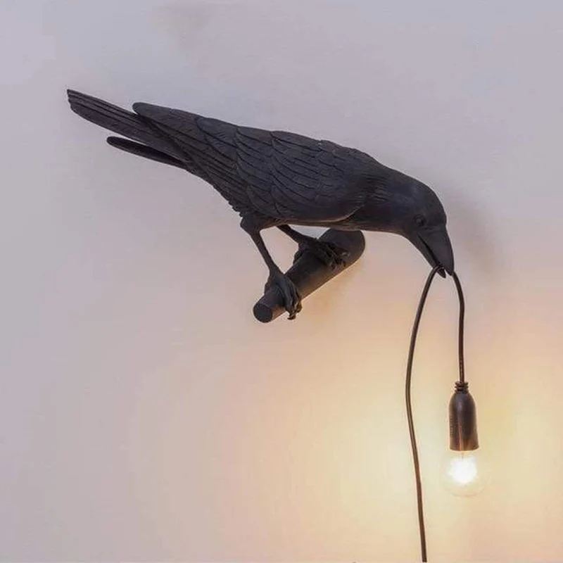 Raaf Tafellamp Silhouet Zwart Wit Decoratief LED Leeslamp Mystieke Sfeerverlichting Boekenkast Bureau | Sansoti