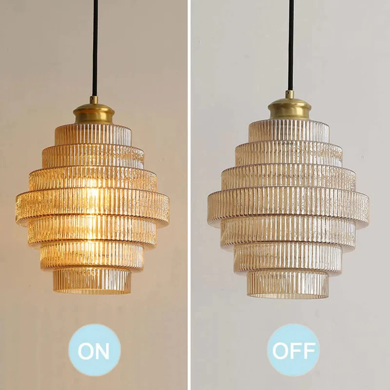 Messingkleurige Hanglamp met Flessendesign – Glazen Kap in Retro Stijl – Ø22cm – E27-Fitting | Sansoti