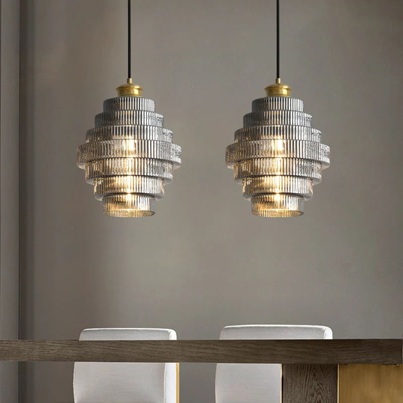 Messingkleurige Hanglamp met Flessendesign – Glazen Kap in Retro Stijl – Ø22cm – E27-Fitting | Sansoti