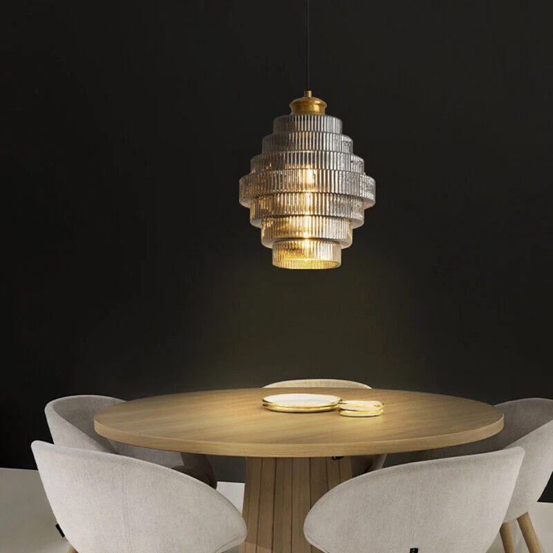 Messingkleurige Hanglamp met Flessendesign – Glazen Kap in Retro Stijl – Ø22cm – E27-Fitting | Sansoti