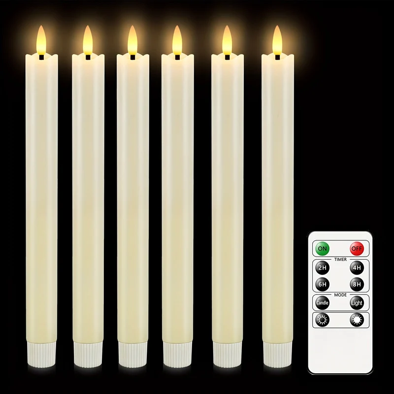 LED Kegelkaarsen met Afstandsbediening – Vlamloze Kaarsen in Ivoor voor Sfeervolle Tafeldecoratie | Sansoti