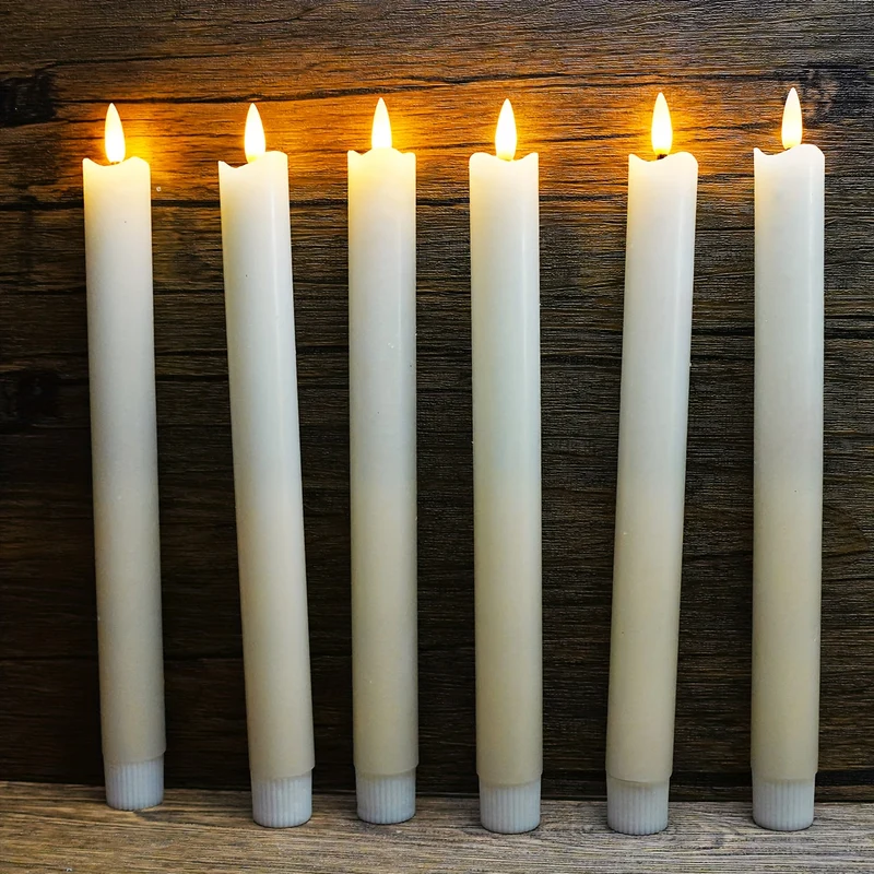 LED Kegelkaarsen met Afstandsbediening – Vlamloze Kaarsen in Ivoor voor Sfeervolle Tafeldecoratie | Sansoti