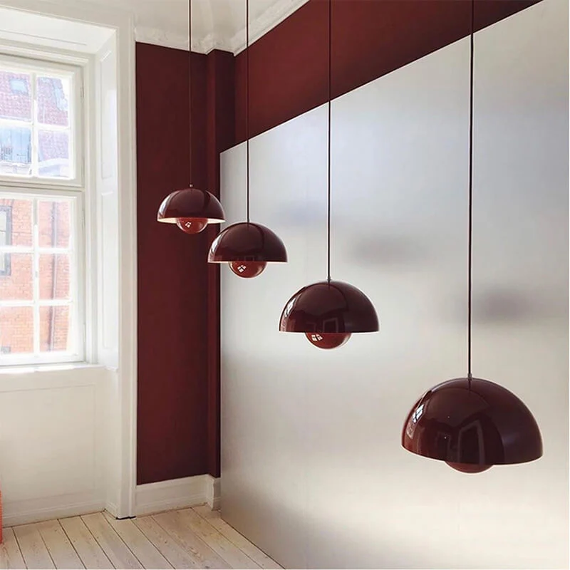 Scandinavische Hanglamp Halfrond Metalen Kap 1-Lichtpunt Modern Design Eetkamer Woonkamer | Sansoti