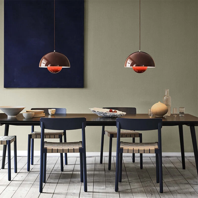Scandinavische Hanglamp Halfrond Metalen Kap 1-Lichtpunt Modern Design Eetkamer Woonkamer | Sansoti