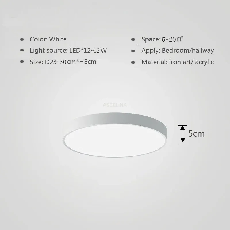Kleurrijke Plafondlamp Rond LED Ultradun Design voor Woonkamer Slaapkamer Studeerkamer Gang Modern Interieur Verlichting Scandinavisch | Sansoti