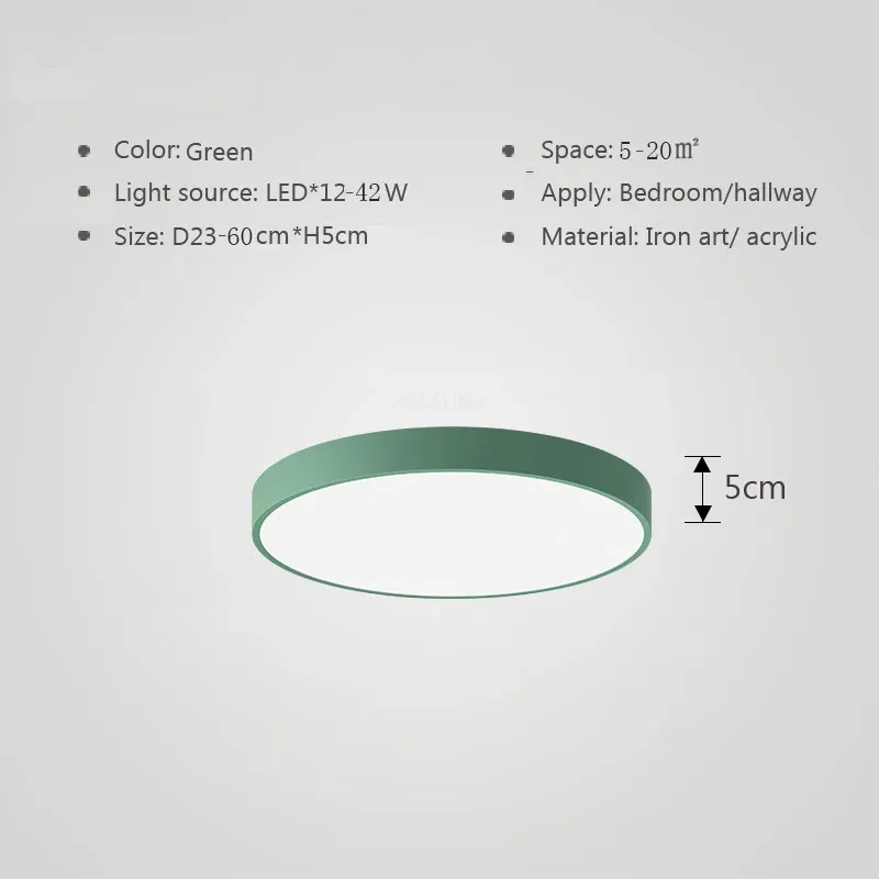 Kleurrijke Plafondlamp Rond LED Ultradun Design voor Woonkamer Slaapkamer Studeerkamer Gang Modern Interieur Verlichting Scandinavisch | Sansoti