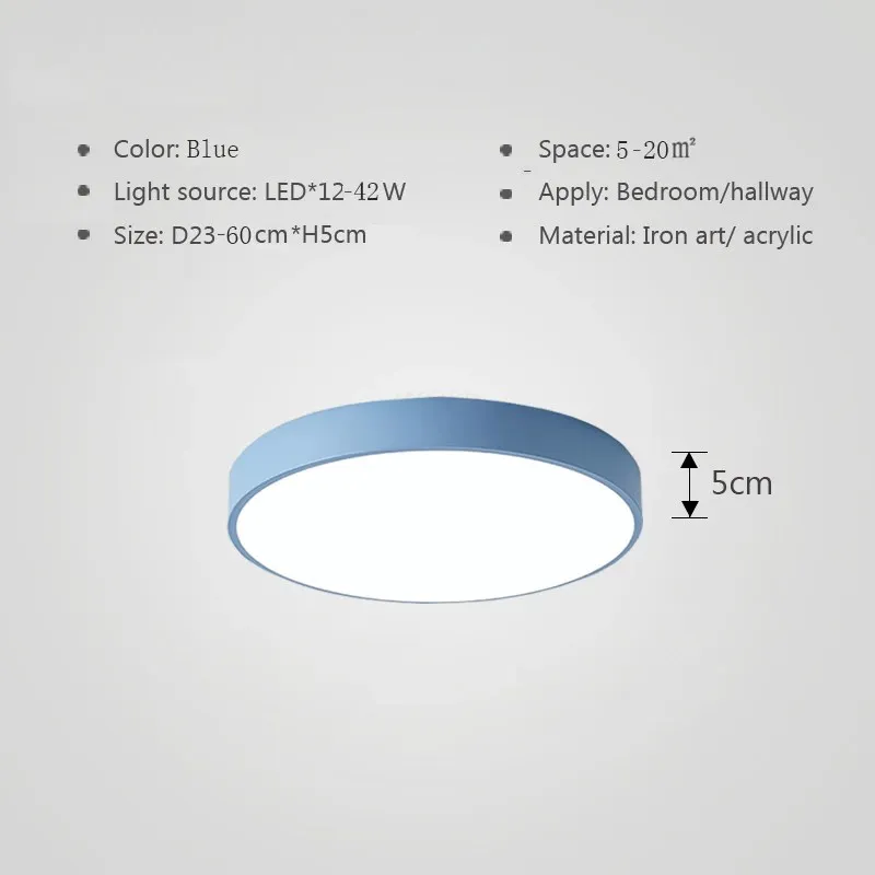 Kleurrijke Plafondlamp Rond LED Ultradun Design voor Woonkamer Slaapkamer Studeerkamer Gang Modern Interieur Verlichting Scandinavisch | Sansoti