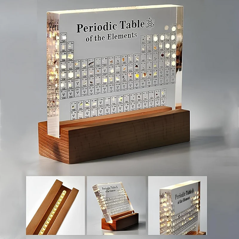 3D Periodieke Tabel met 83 Echte Elementen – Verlichte Display in Acryl voor Wetenschap & Educatie | Sansoti