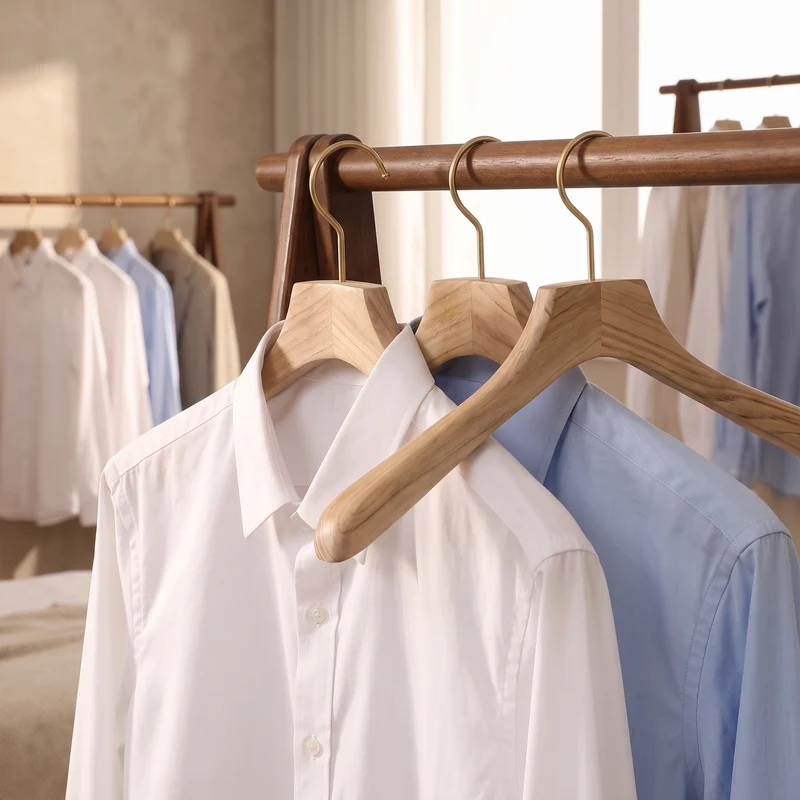 Overhemdhangers Hout Set van 2 Antislip Brede Schouder | Sansoti