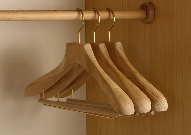 Overhemdhangers Hout Set van 2 Antislip Brede Schouder | Sansoti