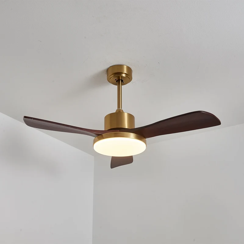 Moderne Plafondventilator met Verlichting – Houten Bladen & Afstandsbediening | Sansoti