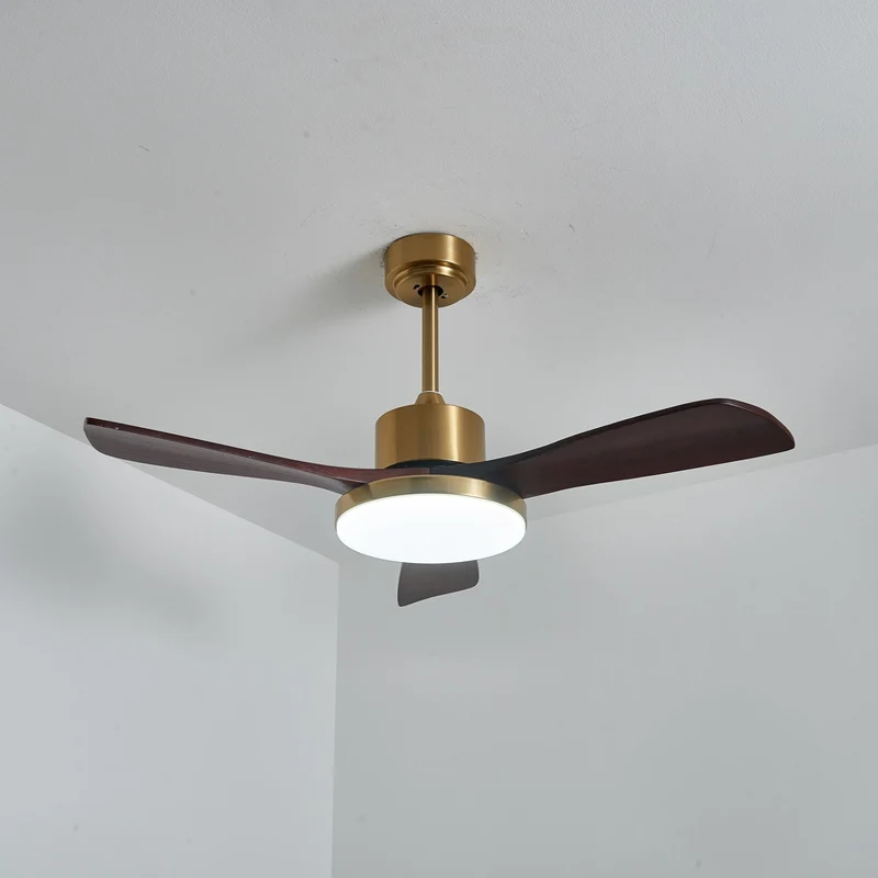 Moderne Plafondventilator met Verlichting – Houten Bladen & Afstandsbediening | Sansoti