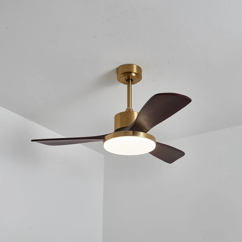 Moderne Plafondventilator met Verlichting – Houten Bladen & Afstandsbediening | Sansoti