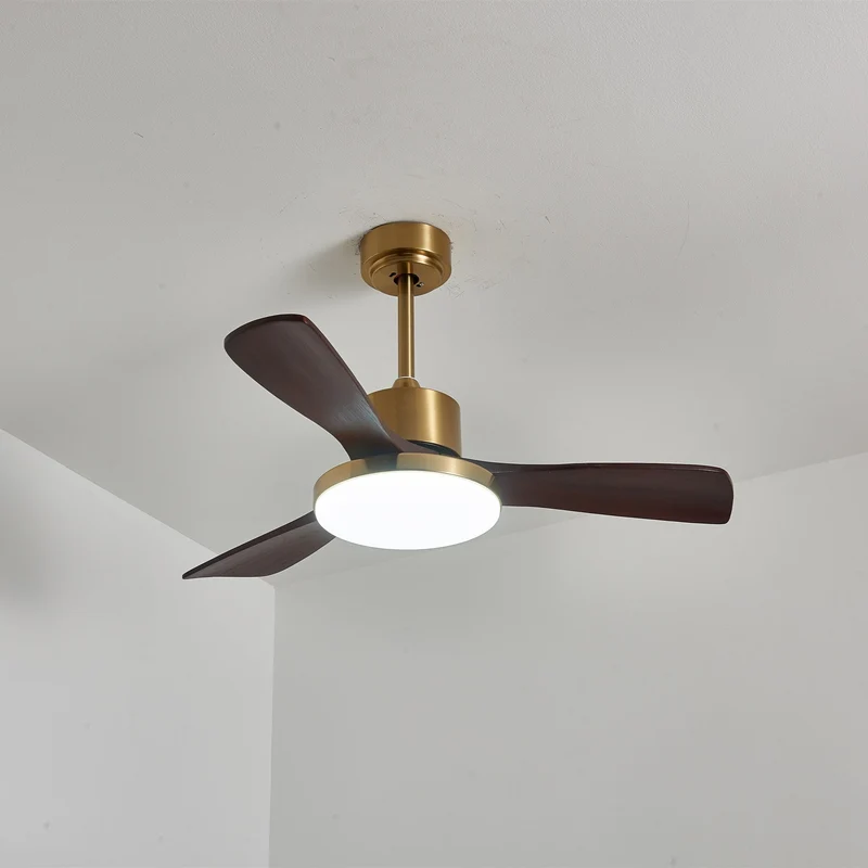 Moderne Plafondventilator met Verlichting – Houten Bladen & Afstandsbediening | Sansoti