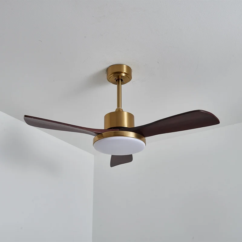 Moderne Plafondventilator met Verlichting – Houten Bladen & Afstandsbediening | Sansoti