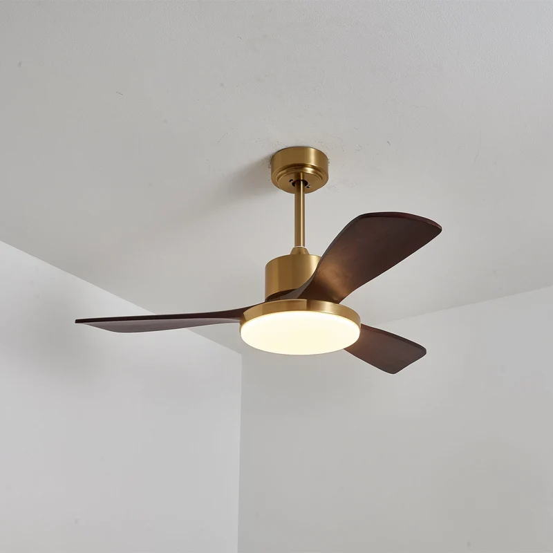 Moderne Plafondventilator met Verlichting – Houten Bladen & Afstandsbediening | Sansoti