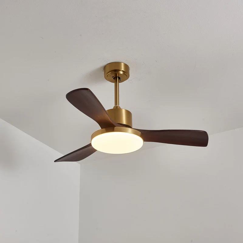 Moderne Plafondventilator met Verlichting – Houten Bladen & Afstandsbediening | Sansoti