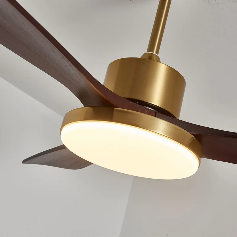 Moderne Plafondventilator met Verlichting – Houten Bladen & Afstandsbediening | Sansoti