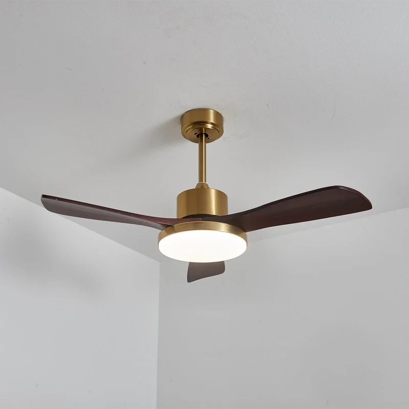 Moderne Plafondventilator met Verlichting – Houten Bladen & Afstandsbediening | Sansoti