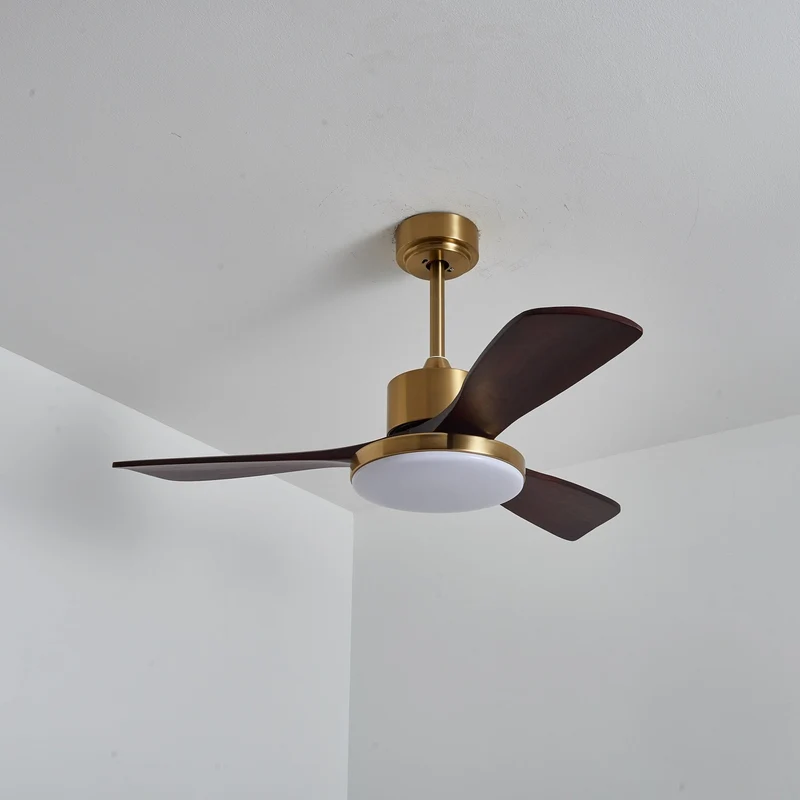 Moderne Plafondventilator met Verlichting – Houten Bladen & Afstandsbediening | Sansoti