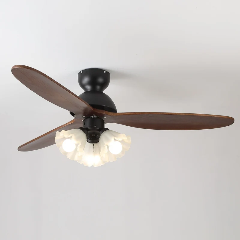 Plafondventilator met Verlichting – Scandinavische Ventilator met Lamp – Houten Bladen en LED-Verlichting | Sansoti