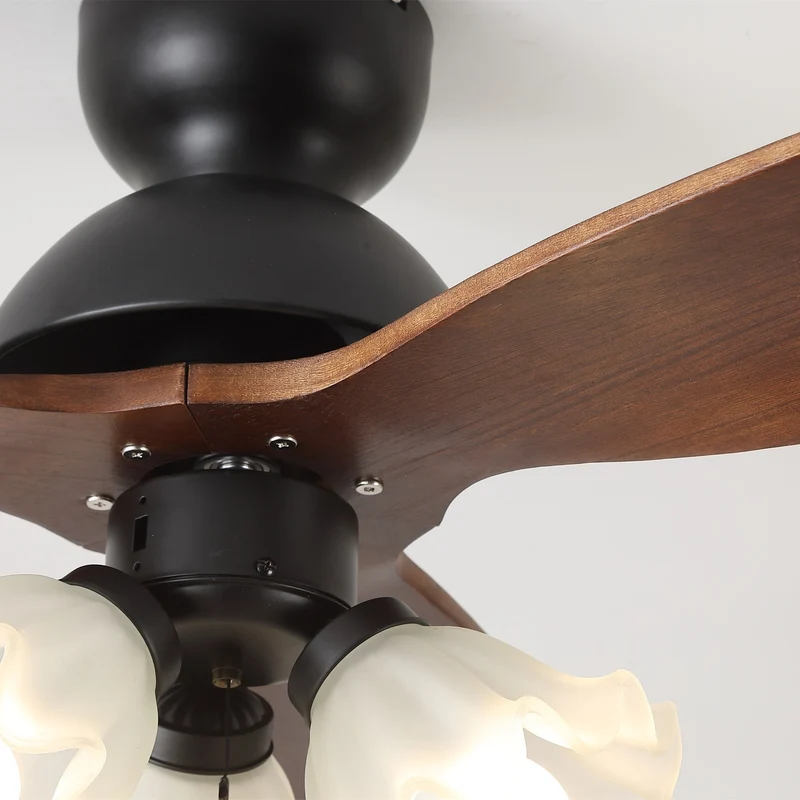 Plafondventilator met Verlichting – Scandinavische Ventilator met Lamp – Houten Bladen en LED-Verlichting | Sansoti