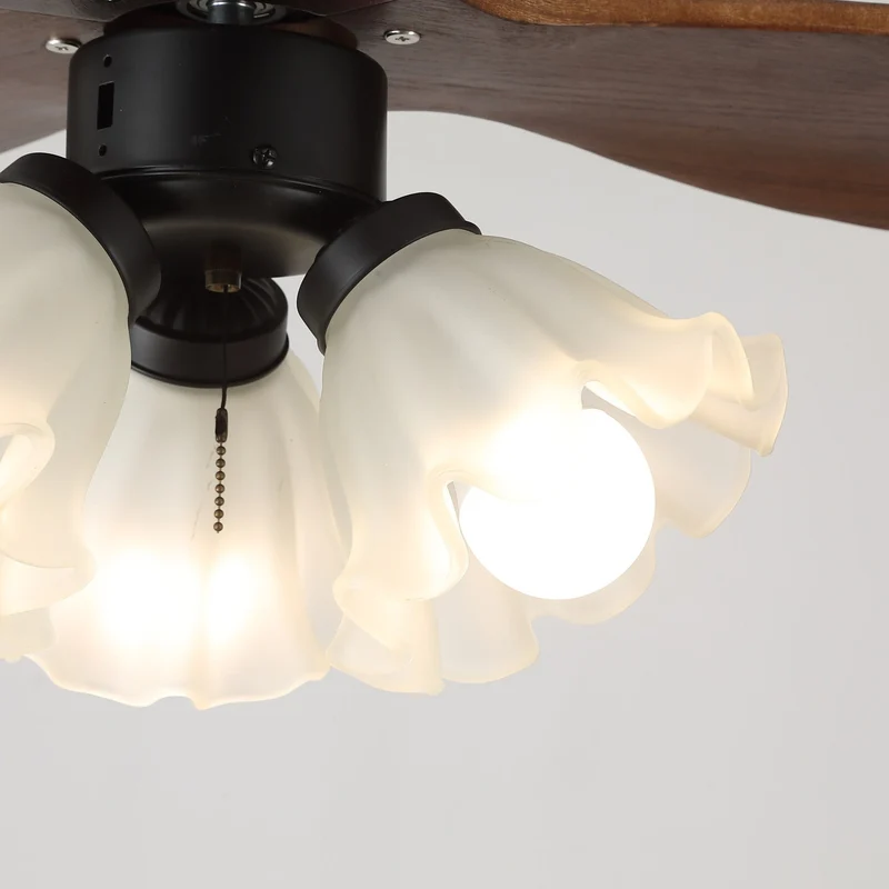 Plafondventilator met Verlichting – Scandinavische Ventilator met Lamp – Houten Bladen en LED-Verlichting | Sansoti