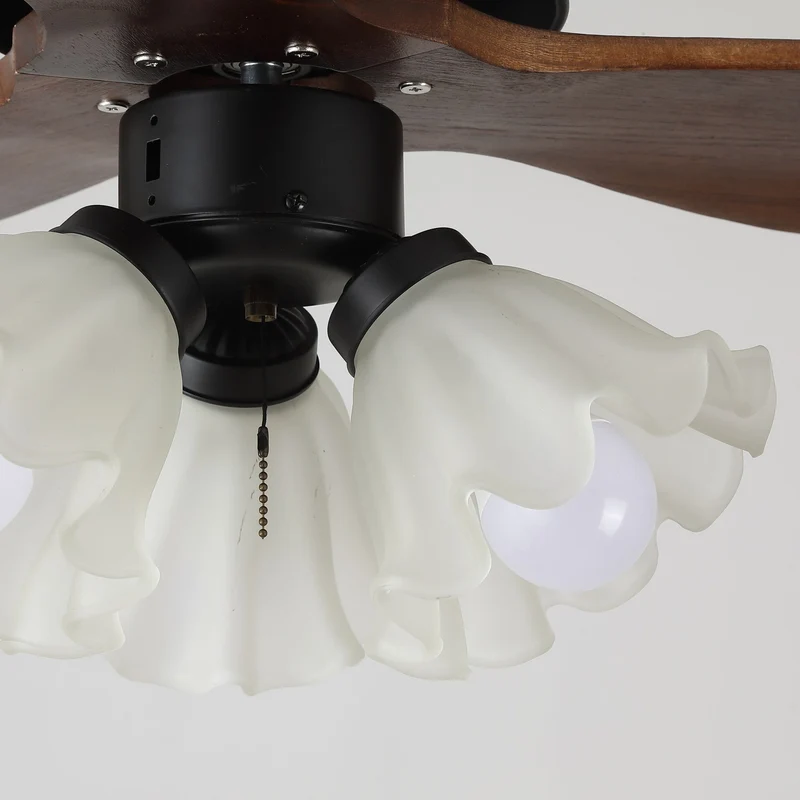 Plafondventilator met Verlichting – Scandinavische Ventilator met Lamp – Houten Bladen en LED-Verlichting | Sansoti