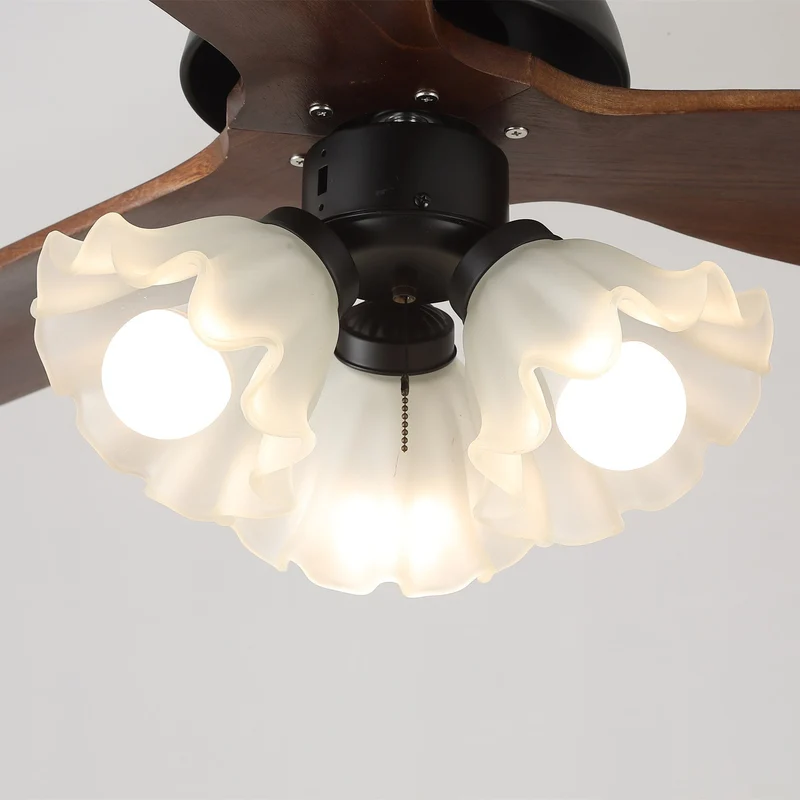 Plafondventilator met Verlichting – Scandinavische Ventilator met Lamp – Houten Bladen en LED-Verlichting | Sansoti