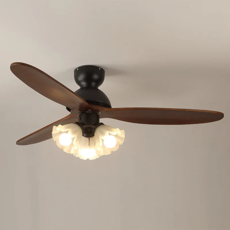 Plafondventilator met Verlichting – Scandinavische Ventilator met Lamp – Houten Bladen en LED-Verlichting | Sansoti