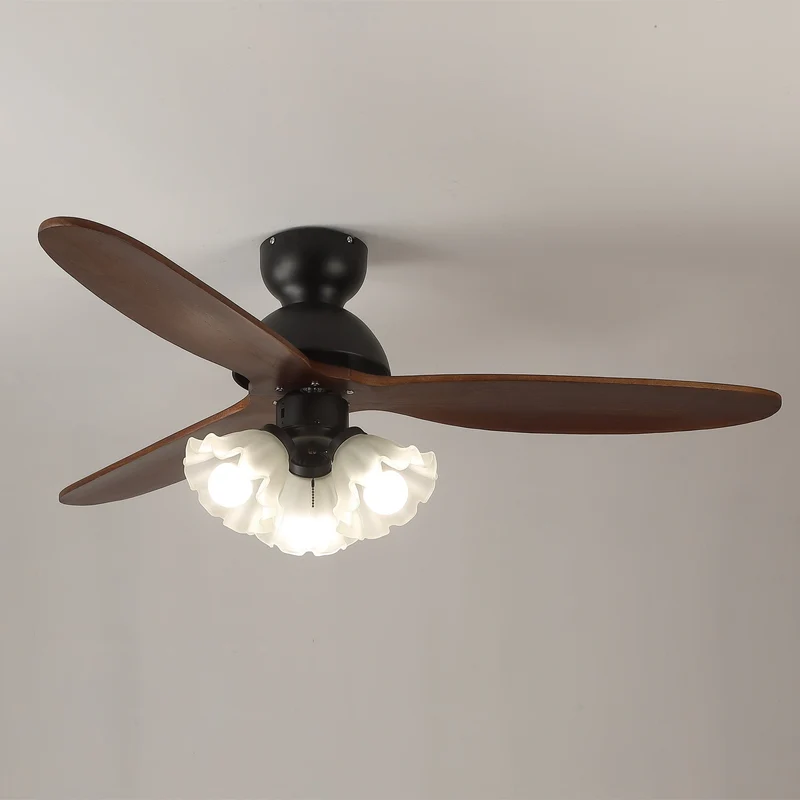 Plafondventilator met Verlichting – Scandinavische Ventilator met Lamp – Houten Bladen en LED-Verlichting | Sansoti