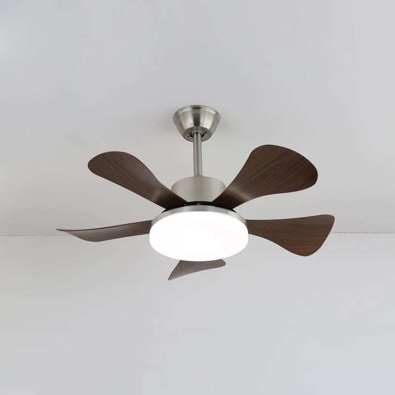 Plafondventilator met LED-verlichting Ø91cm in hout en metaal met 6 snelheden en afstandsbediening modern design voor woon- en slaapkamers binnengebruik | Sansoti