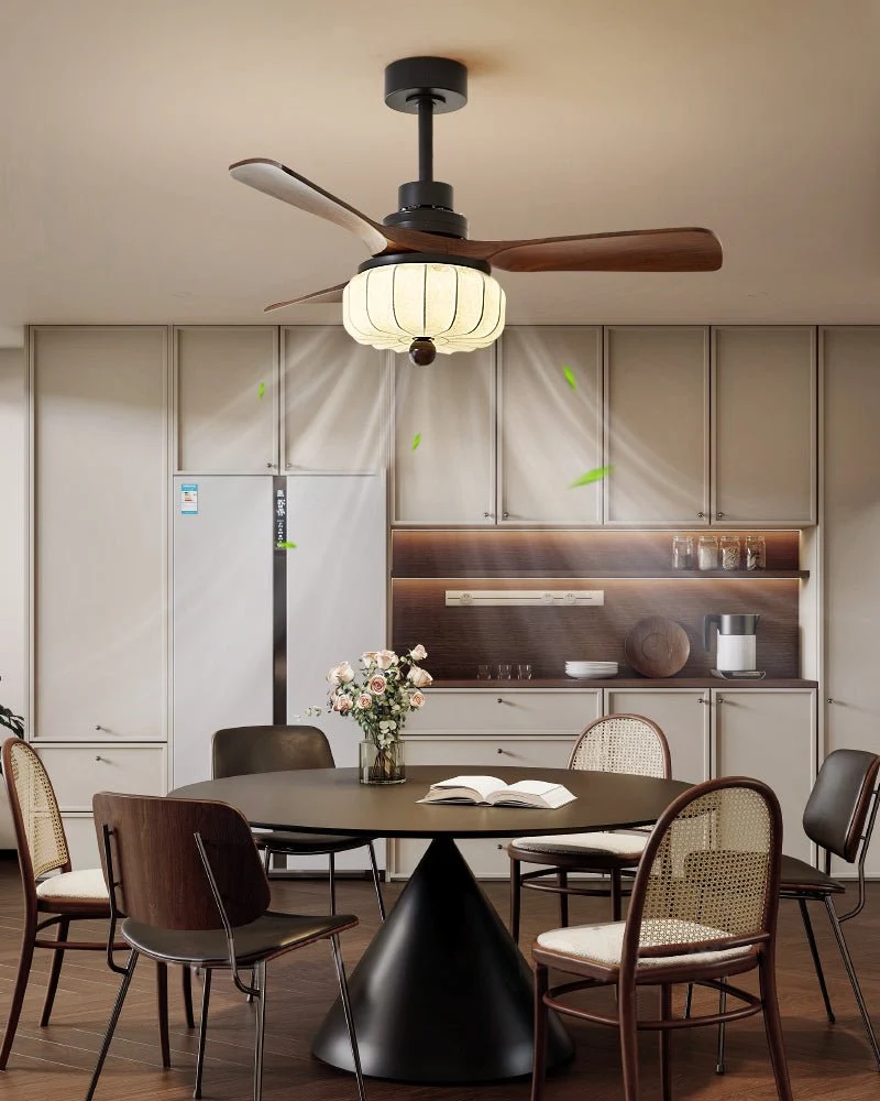 Vintage Plafondventilator met Verlichting en Afstandsbediening – Modern Design met 6 Snelheden | Sansoti